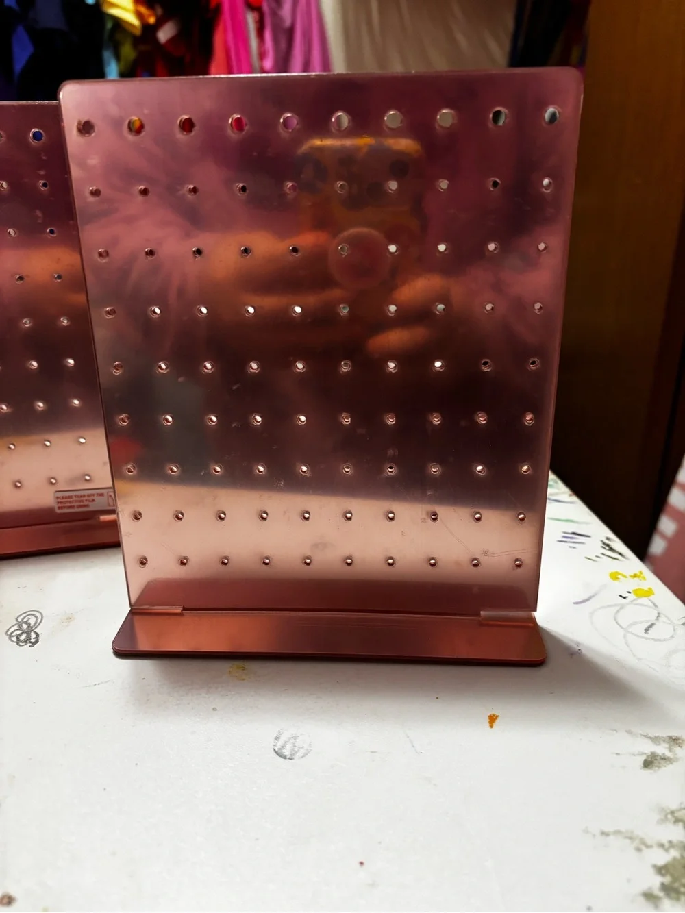 Metallic Rose Gold earring stand set of 3
