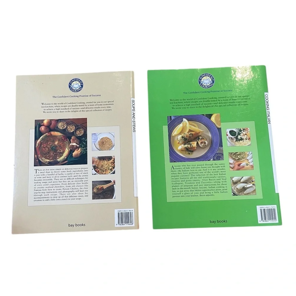 2 Step by Step Cookbooks Soups and Stews and Cooking Italian Cookbooks