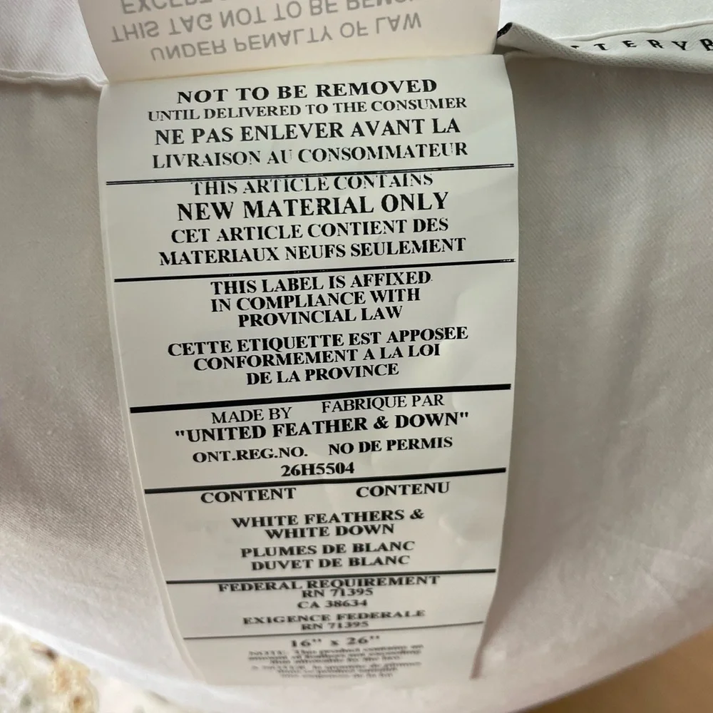POTTERY BARN LINEN COTTON EMBROIDERED THROW PILLOW 16x26
