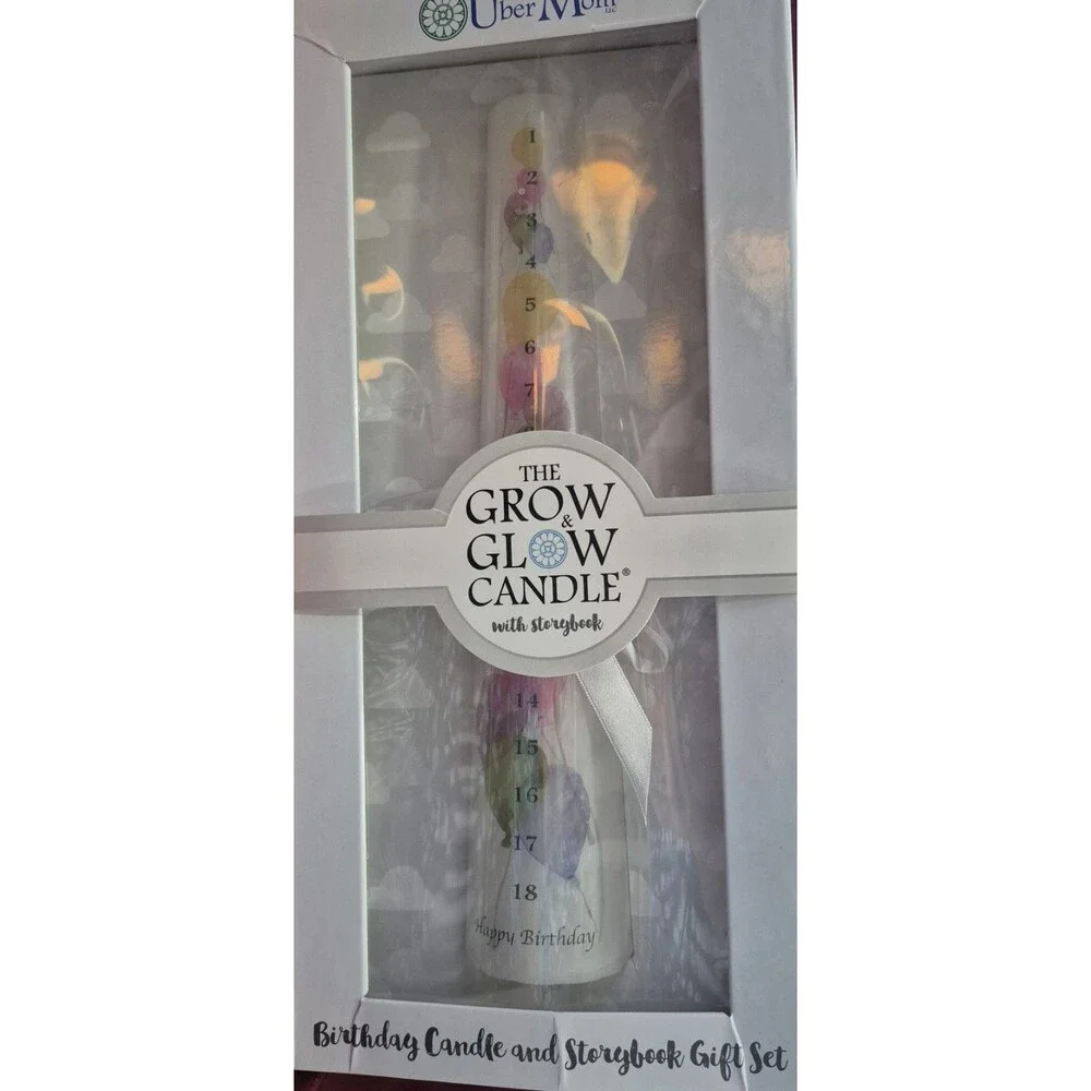Uber Mom Grow & Glow Birthday Candle Gift Set Candle Storybook Gift Set Shower