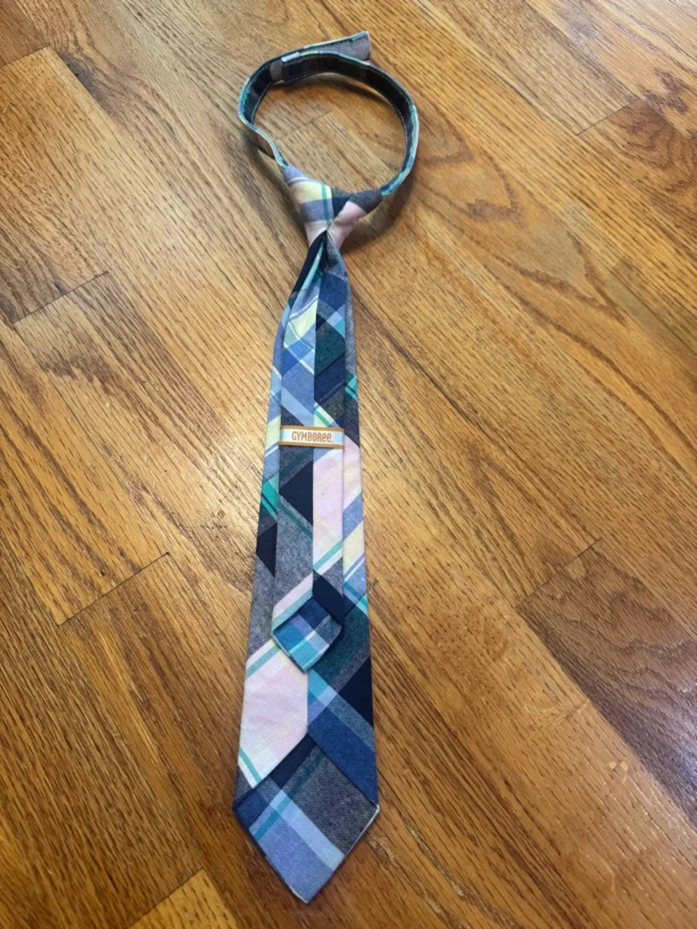 Gymboree plaid hook and loop closure Tie