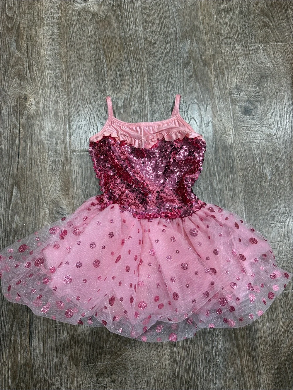 Girls' Sparkle Sequin Pink Tutu Dance Dress Size CME