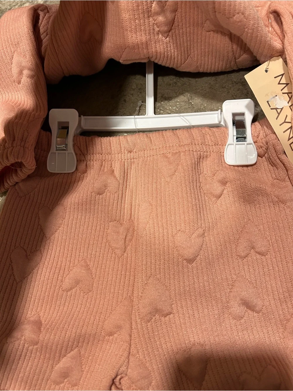 Carter's Pink Gingerbread & Heart Knit Kids Matching Set