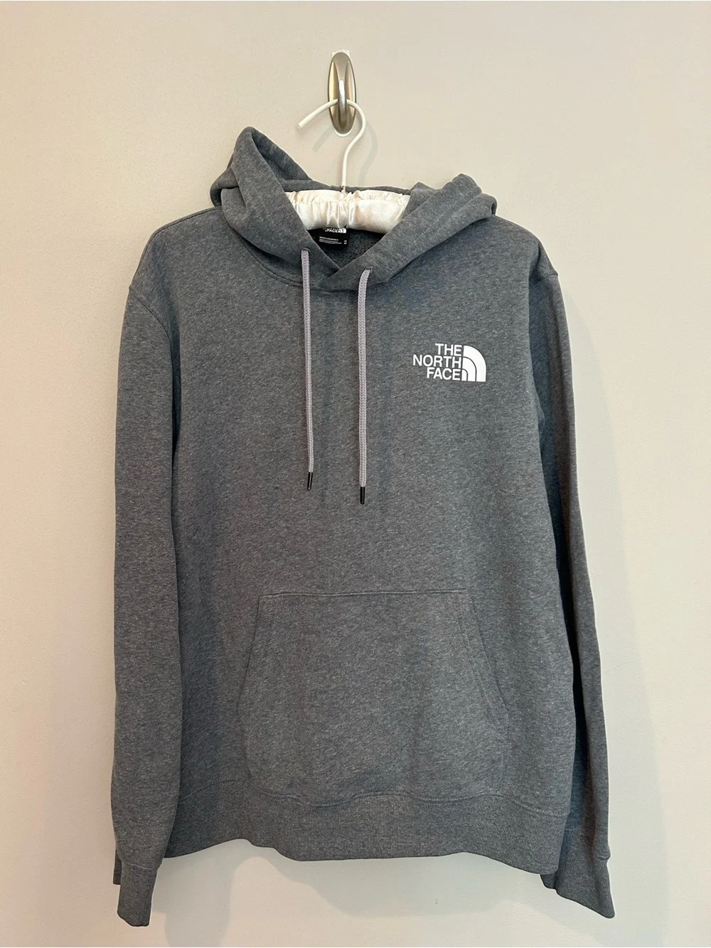 Men’s The North Face Gray Hoodie with Black & White Logo size M