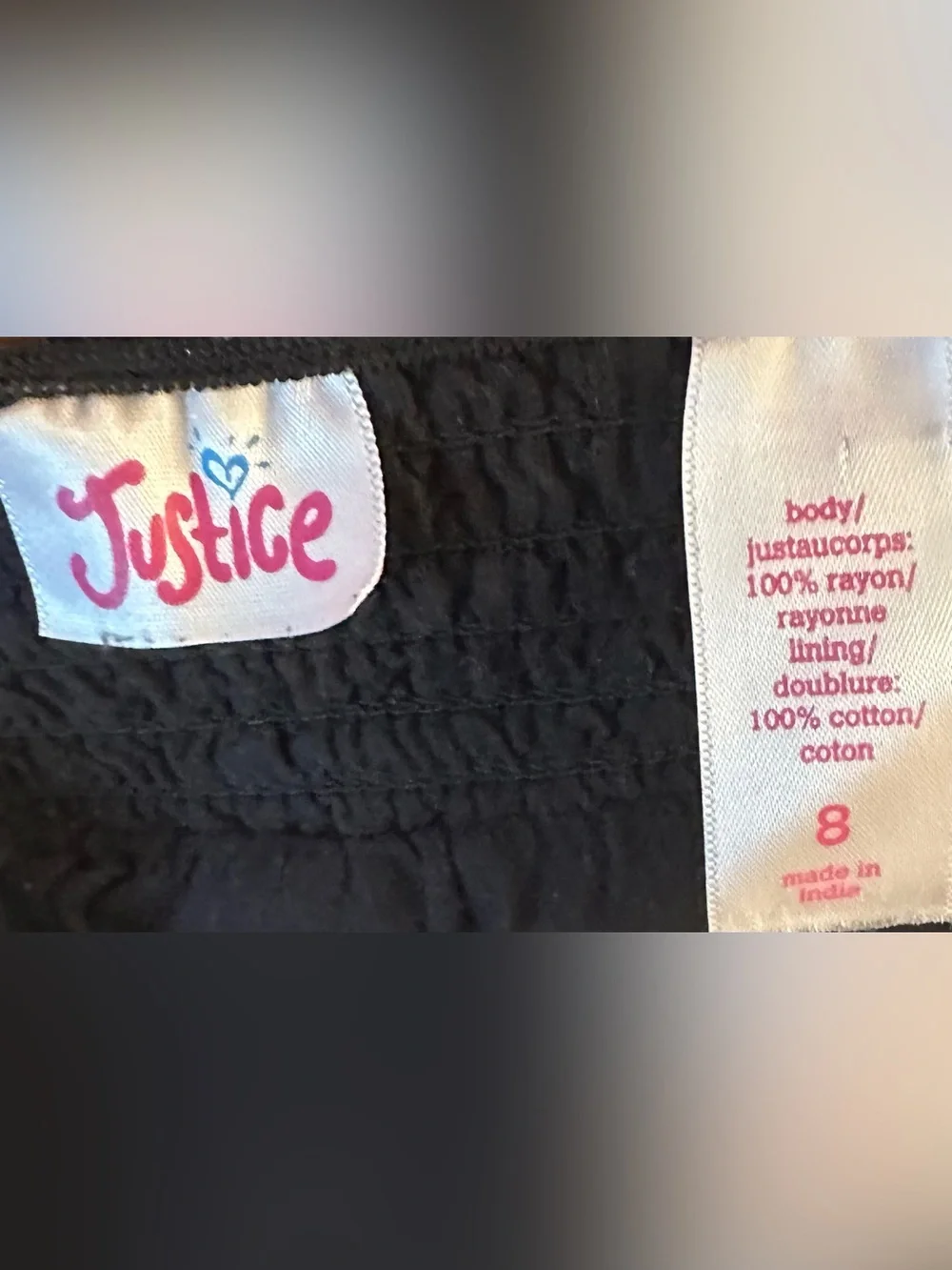 Justice smocked waist