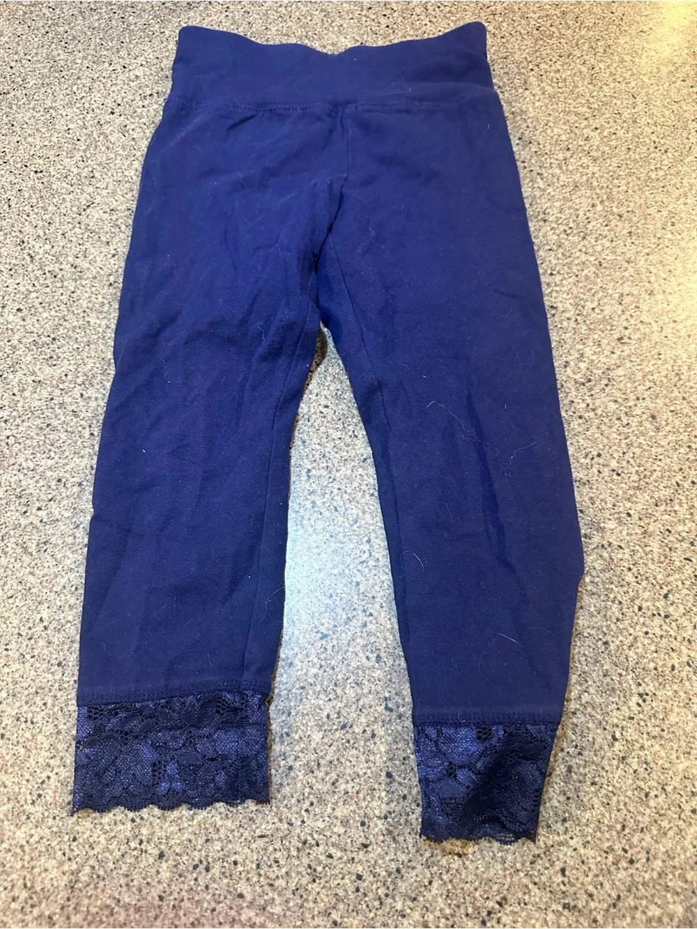 Justice Navy Lace-Hem Kids Leggings