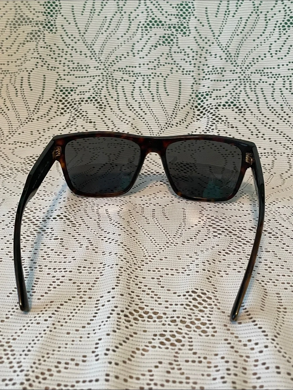 Versace Tortoiseshell Sunglasses with Black Lenses and Gold Logo Plaque