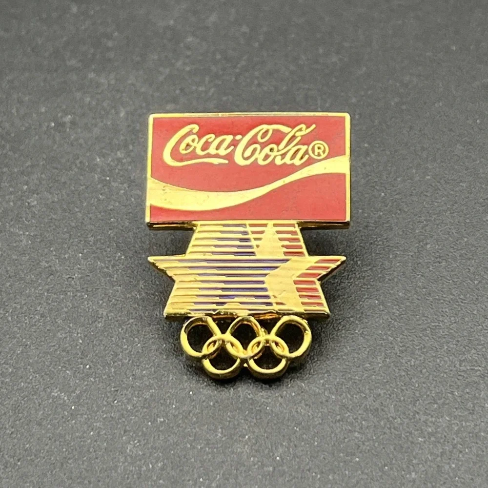 Vintage 1984 Los Angeles Olympics Coca Cola Coke Sponsor Lapel Hat‎ Pin