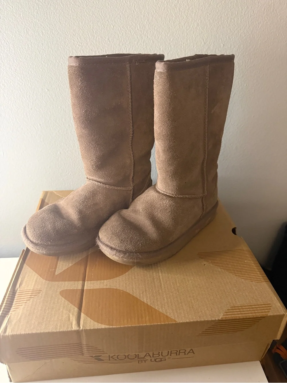Koolaburra Kids Tall Suede Boots in Brown