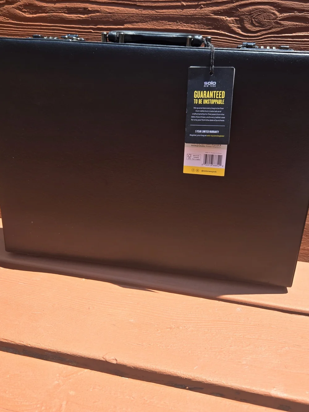 NWT Solo Black Briefcase Combo Lock organizer Inside