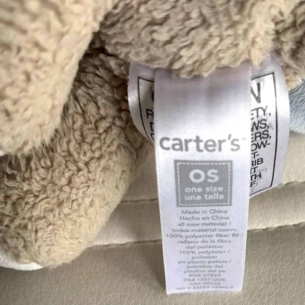 Carter's Bear Security Blanket Lovey Blue Plush Baby Comfort Blankie Teddy OS
