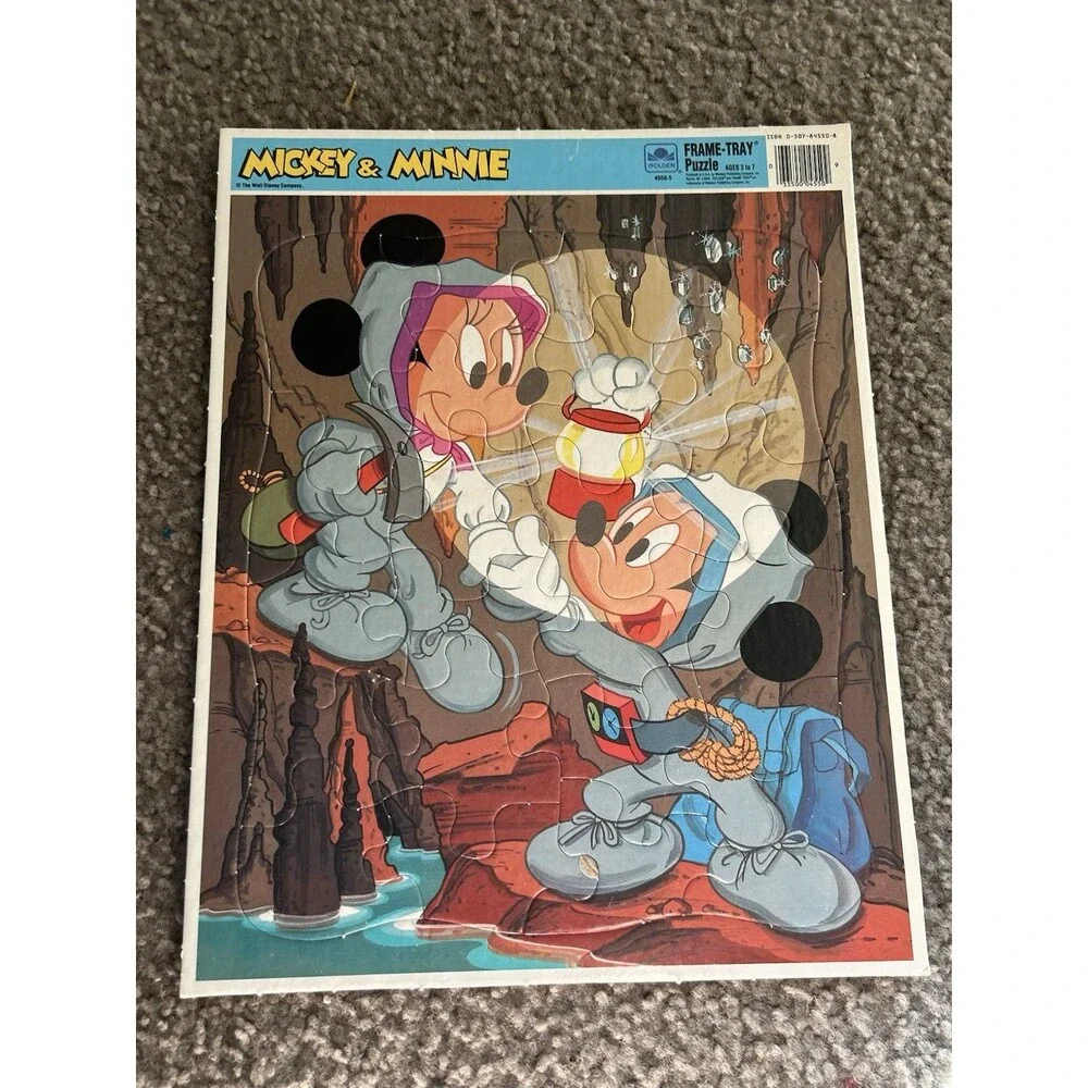 Vintage 1980s MICKEY & MINNIE Frame-Tray Puzzle Jigsaw #4550A-6