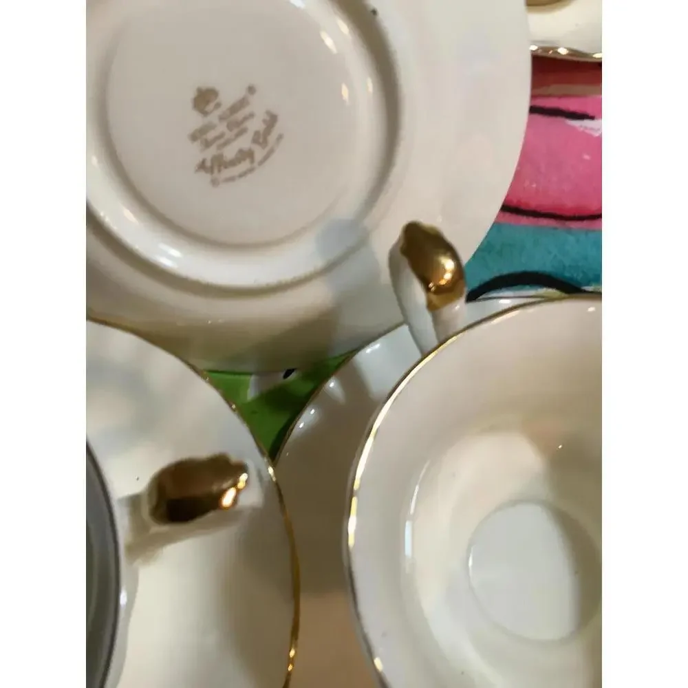 Royal Albert White and Gold Affinity Bone China Teacup Set - Scalloped Edge
