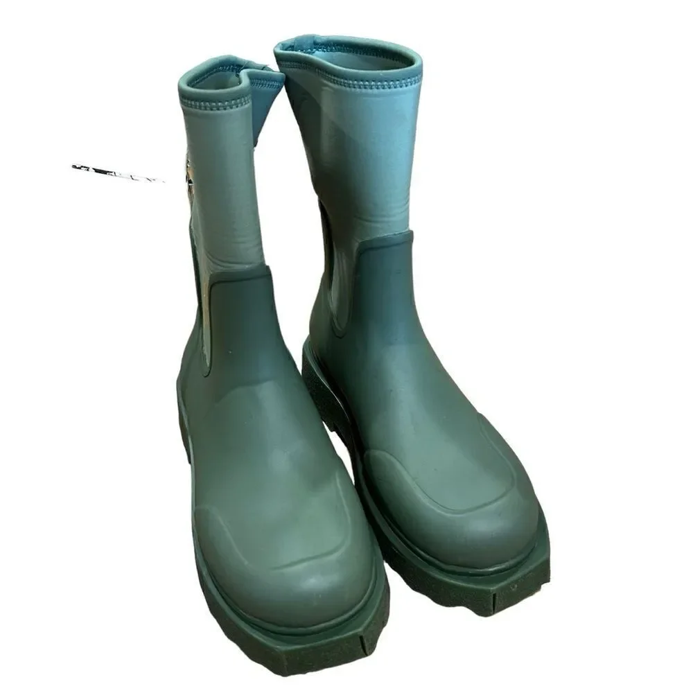 Revolve OFF-WHITE Zip-tie Rubber Rain Boots in Green (Women's)