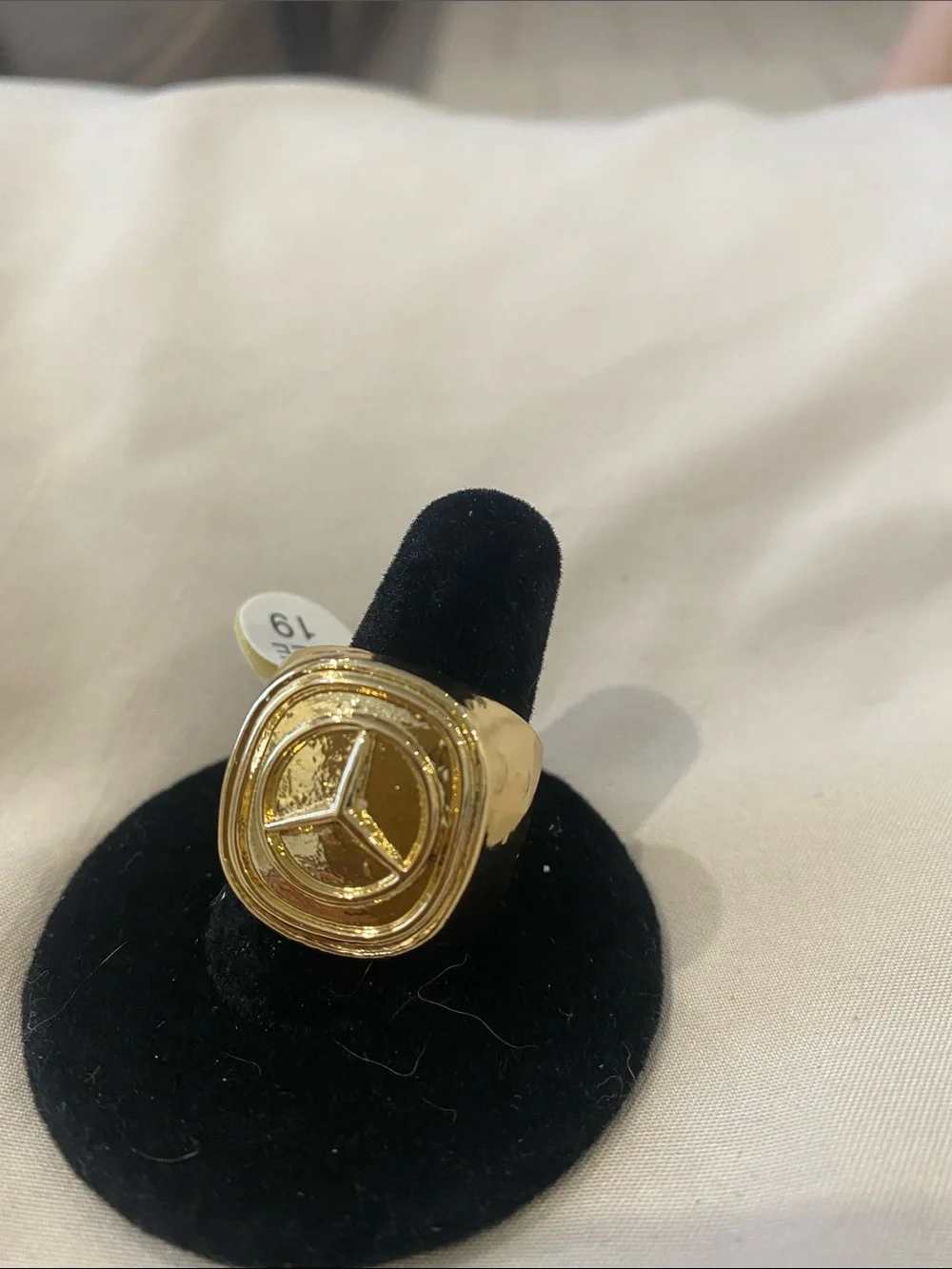 Gold Mercedes Logo Men's Signet Ring