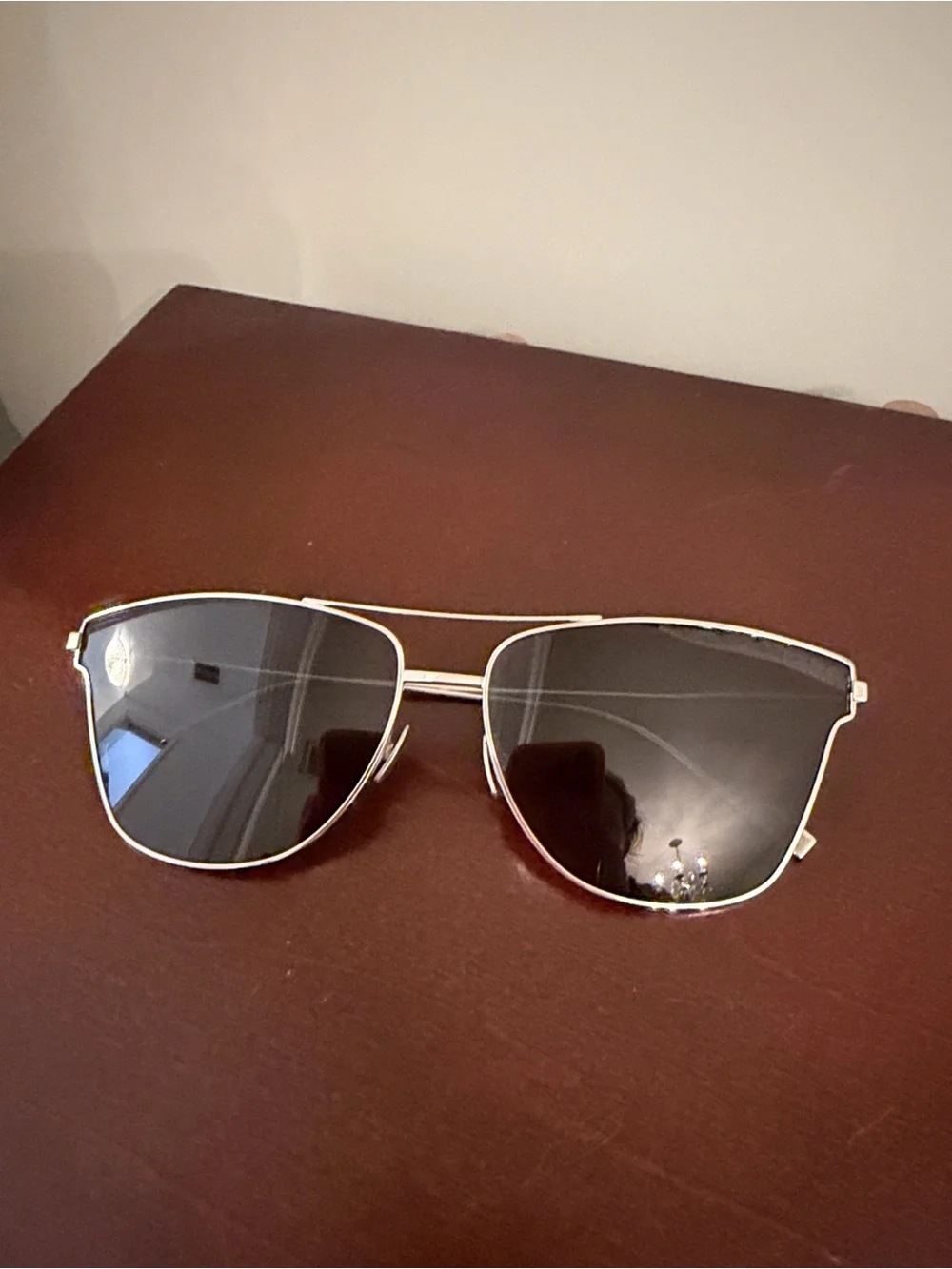 Saint Laurent Men's silver Frame Black Lens Aviator Sunglasses