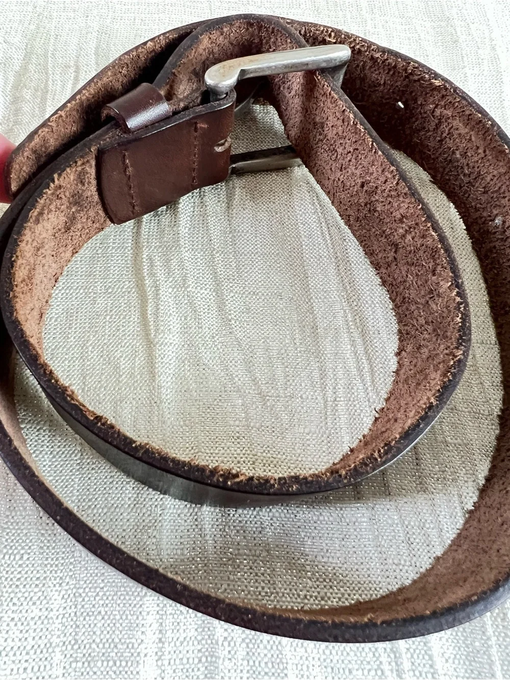 Calvin Klein CK Genuine Leather Brown Belt Solid Brass Buckle Medium