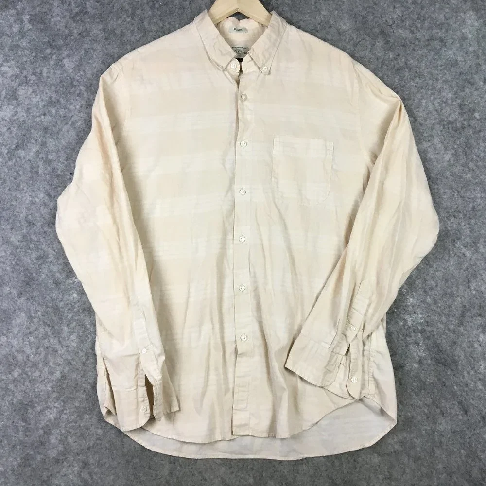 J Crew Shirt L Mens Overdyed Plaid Button Up Cotton Blend Long Sleeve Casual