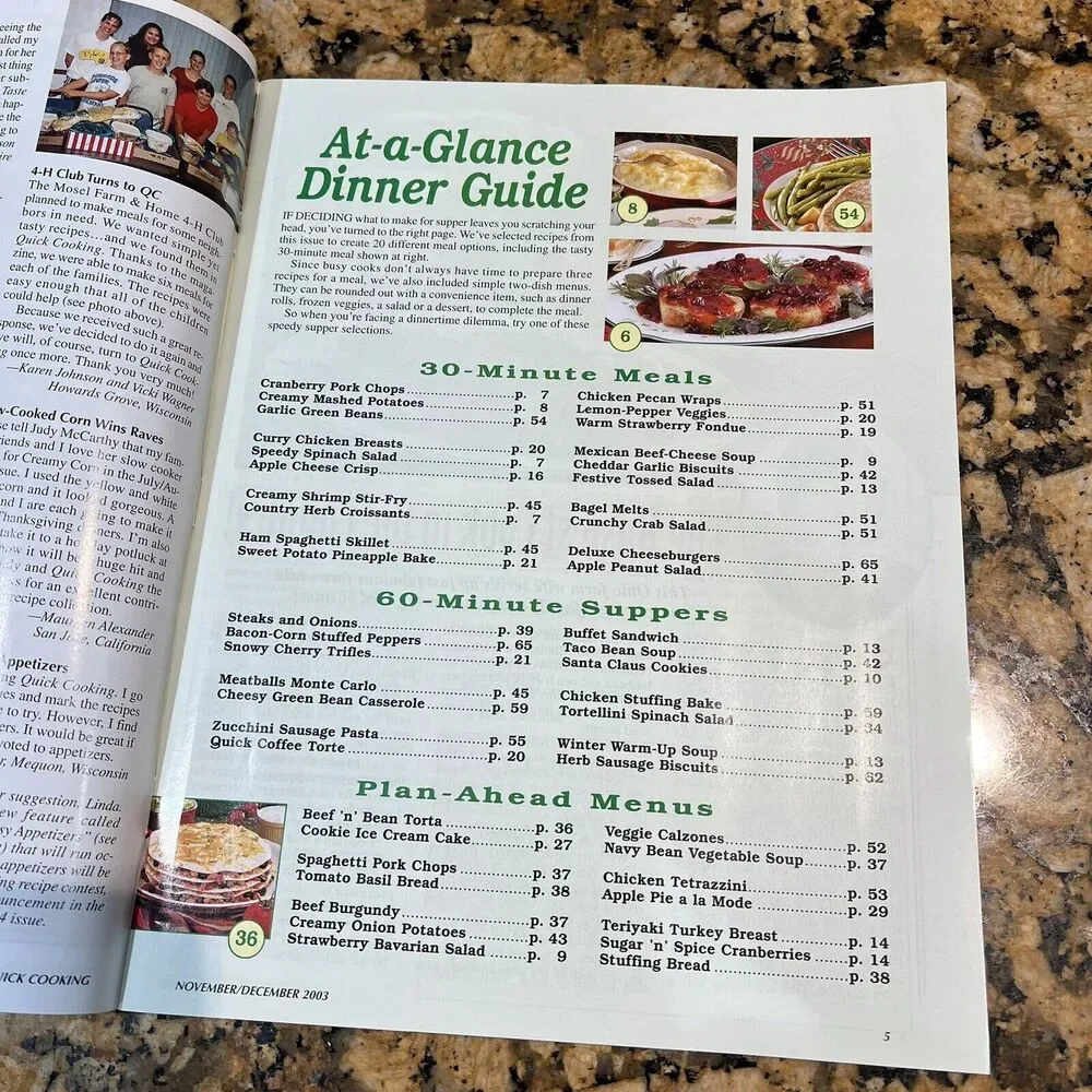 Lot Of Taste Of Homes Quick Cooking Back Issues Recipes Magazines 2003 set Of 6