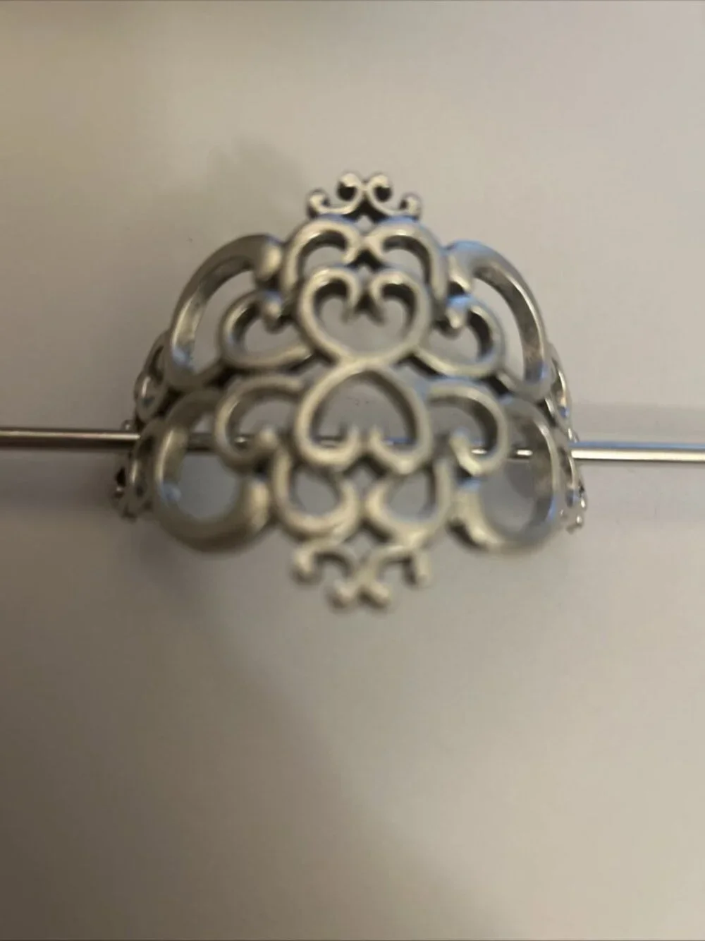 Celtic Hair Barrette Clip Silver Zinc Alloy Celtic Medieval Hearts Eternal Love