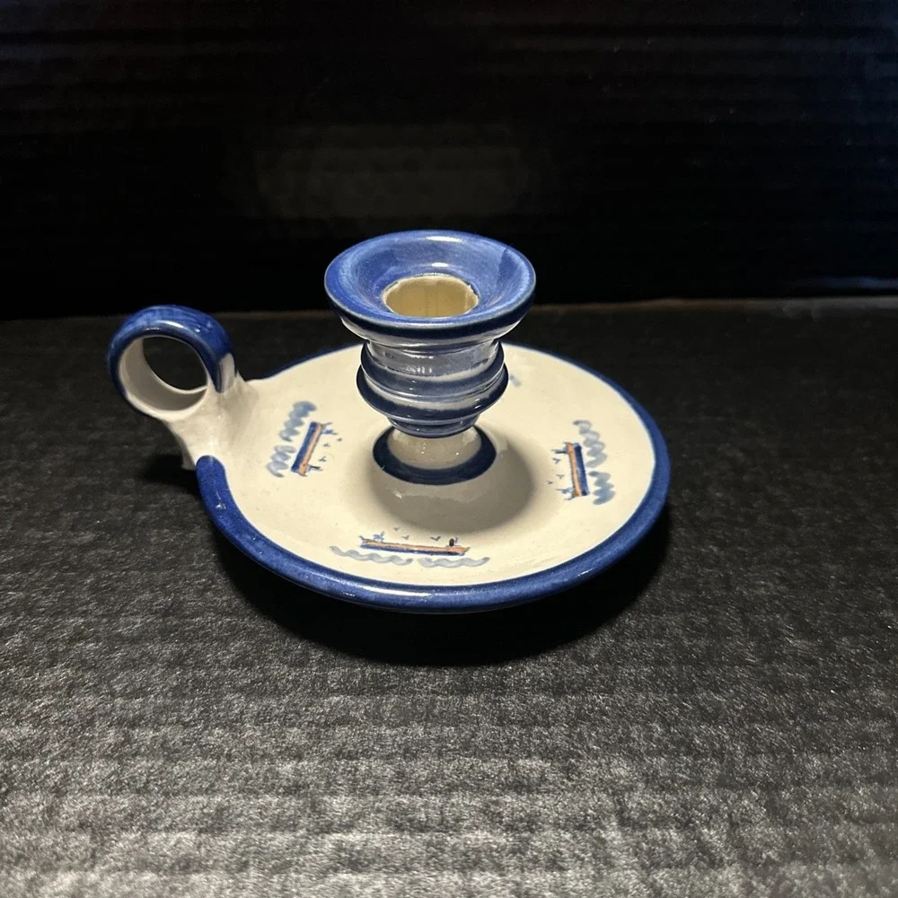 Louisville Stoneware Captain Spicers Chamber stick Candle‎ Stick Holder Rare