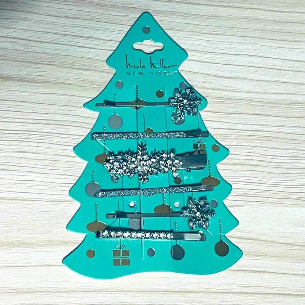 Christmas holiday hair clip barrettes‎ rhinestones sparkly party bling