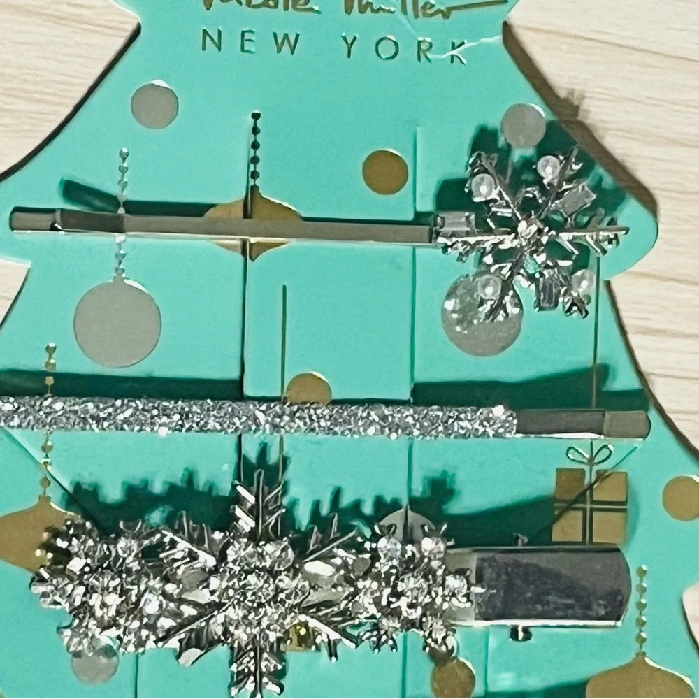 Christmas holiday hair clip barrettes‎ rhinestones sparkly party bling