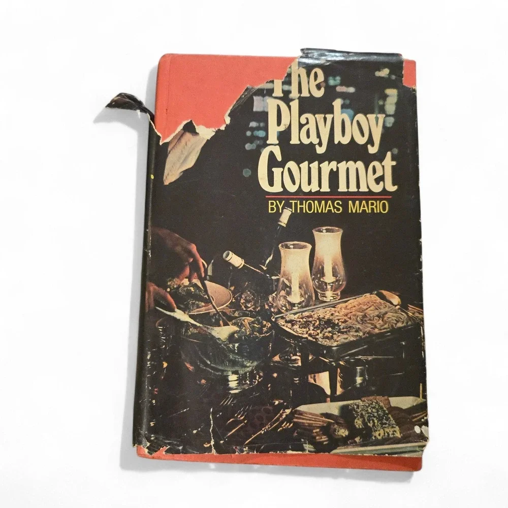 VTG The Playboy Gourmet Cookbook Thomas Mario Red Hardcover Dust Jacket 1977 USA
