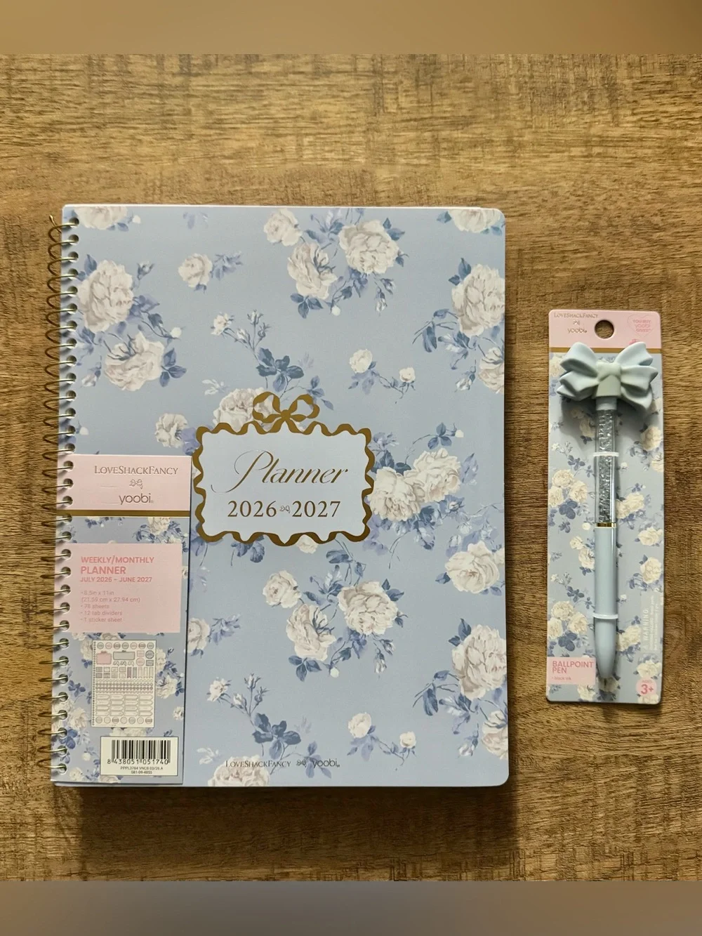 LoveShackFancy Everblooming Rosettes 2026-2027 Planner with Bow Pen