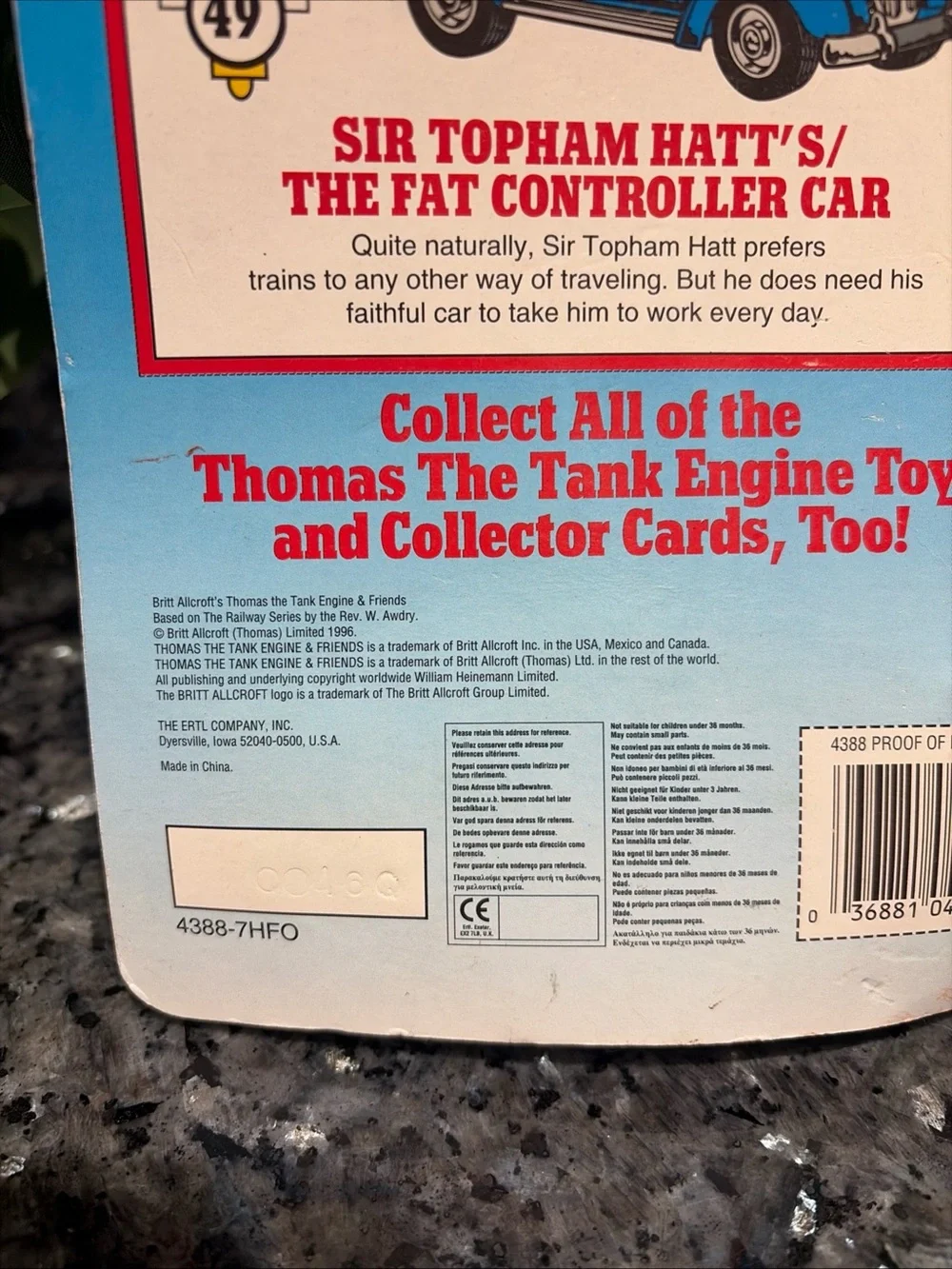 ERTL bends •smoke packaging