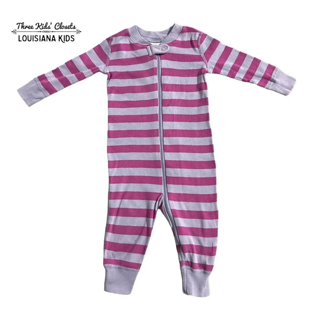 Hanna Andersson Sz 70 (6-12m) Striped Zip Pajamas