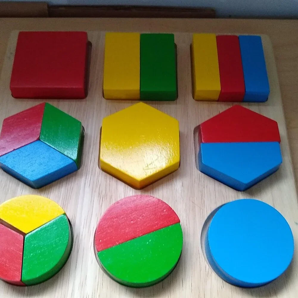 Wooden Fraction Board puzzle New