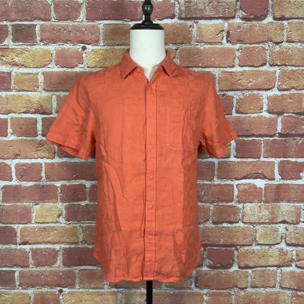 The North Face Men's Loghill Jacquard Short‎ Sleeve Button Up Shirt Size M