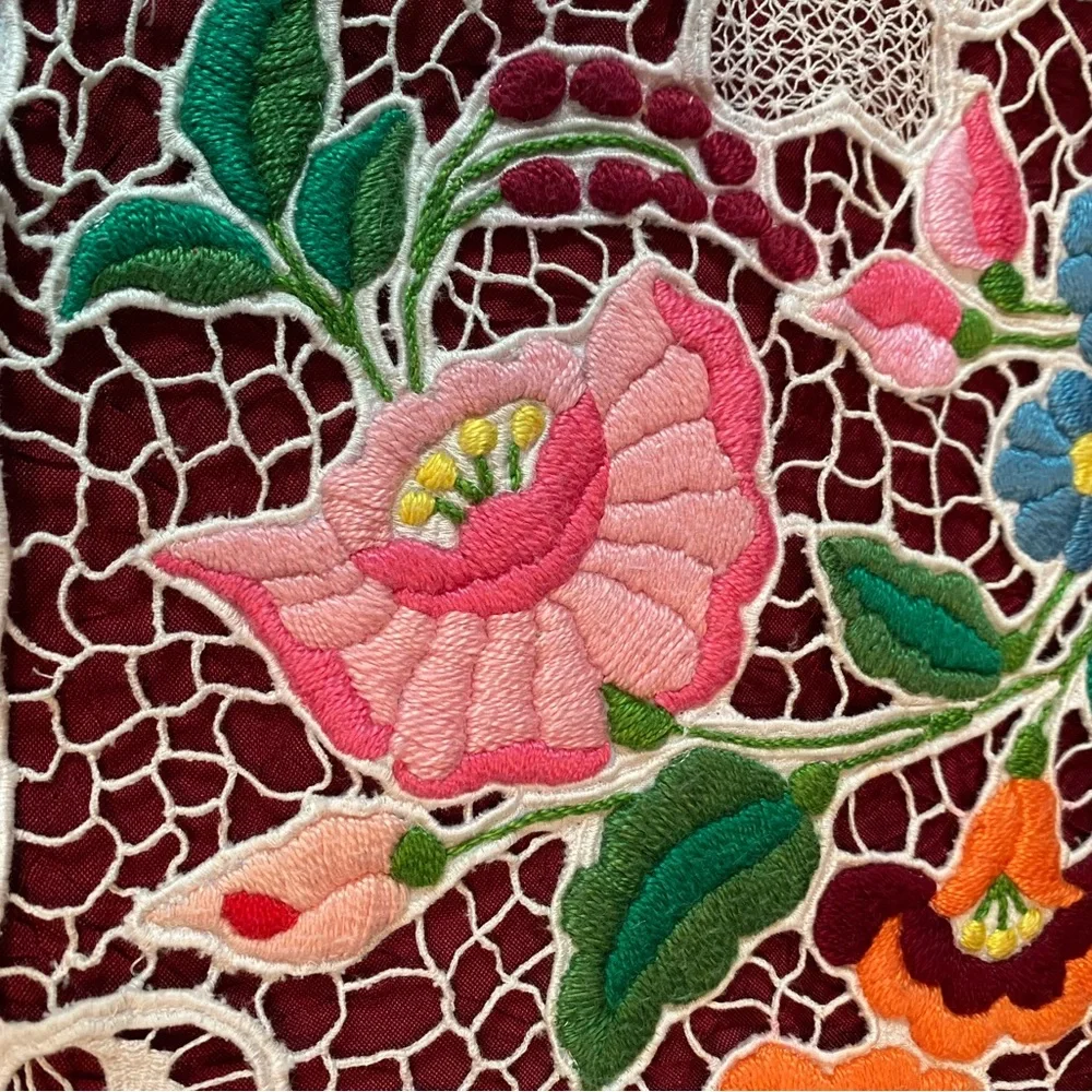RARE FIND! Elaborately embroidered Kalocsa, Hungary Vintage Table Set