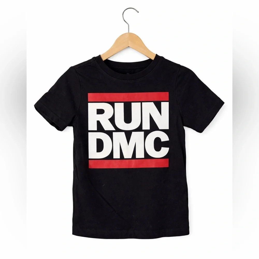 Old Navy RUN DMC Graphic Tee Kids 3T Black Retro Hip Hop Concert Shirt