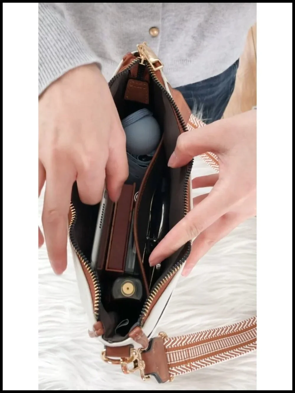 Vegan Leather Hobo Crossbody Bag with Wide Guitar Strap