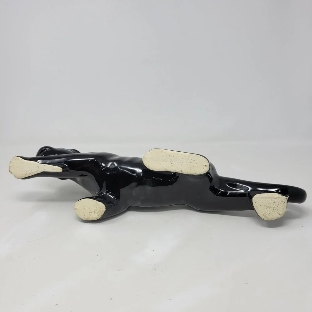 Vintage MCM Black Panther Ceramic Planter Gloss Mid Century Modern Figurine 16