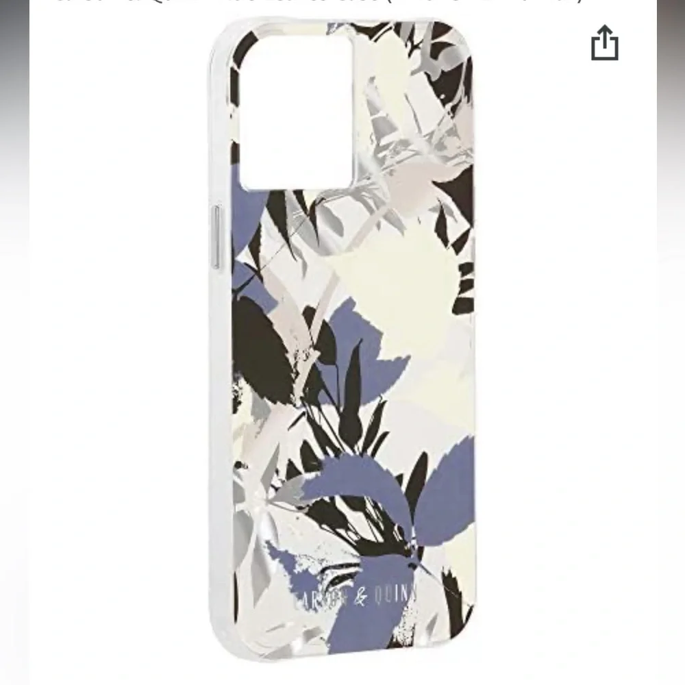 New iPhone 12 Pro Max Carson & Quinn Blue Leaves Anti Microbial Case