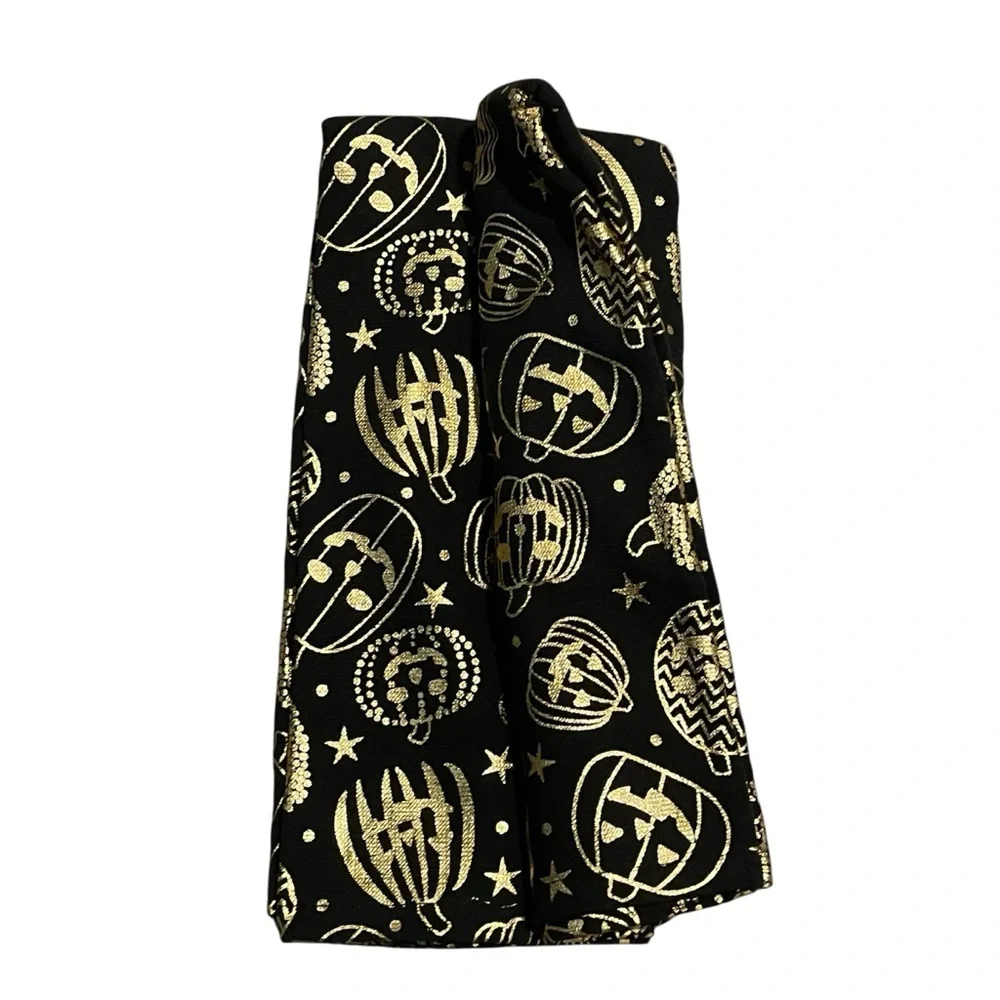 NWT Gramercy Studio Black and Gold Pumpkin Towel Set of 2