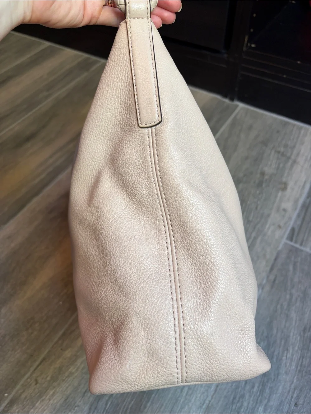 Michael Kors Blush Pebbled Leather Hobo with Braided Strap