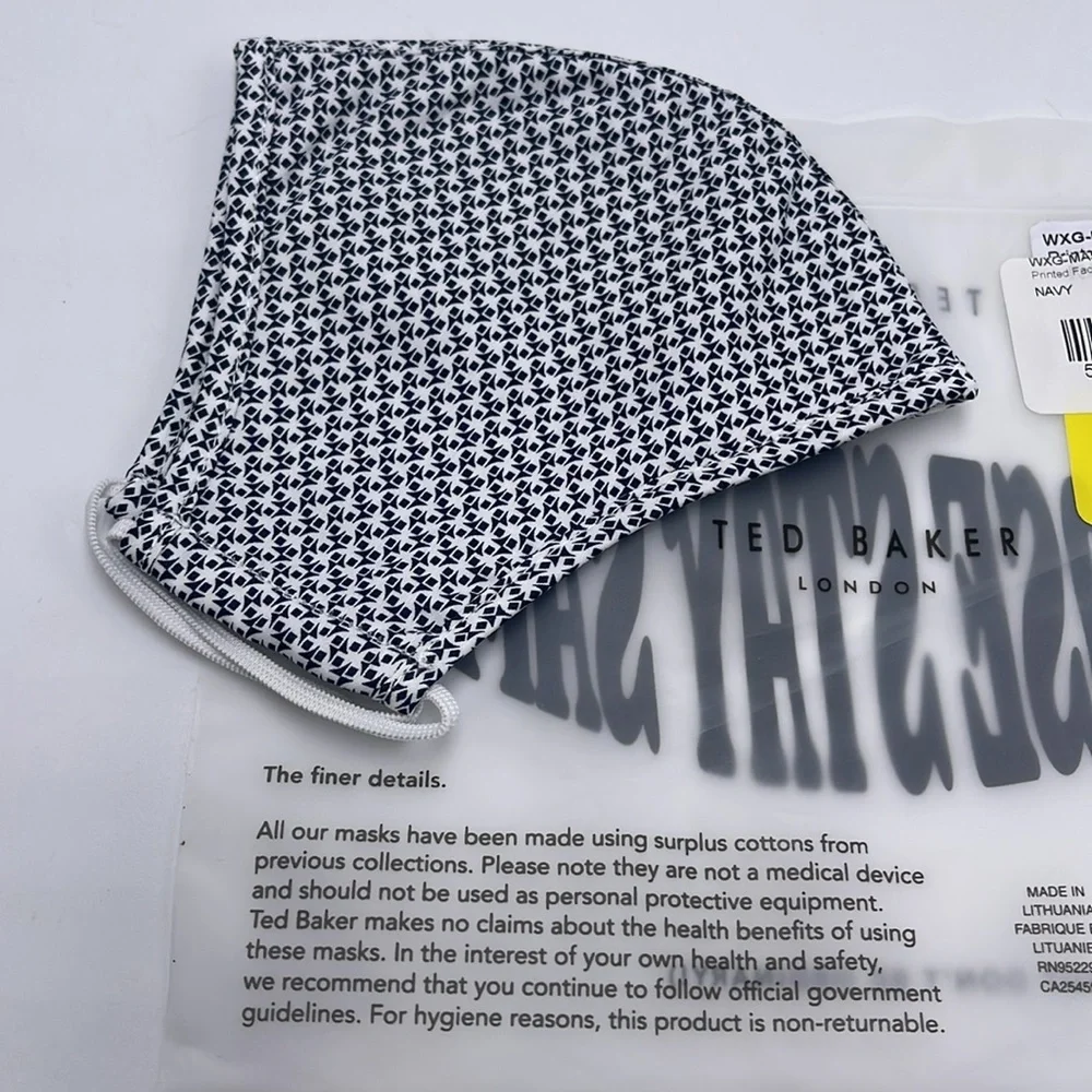 TED BAKER LONDON Reversible Reusable FACE MASK  NWT  OS