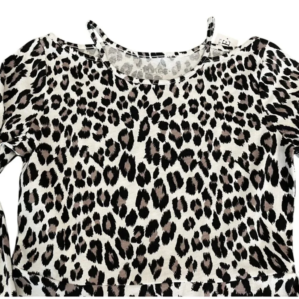 NEW Children's Place M (7/8) Leopard Cold Shoulder Dress