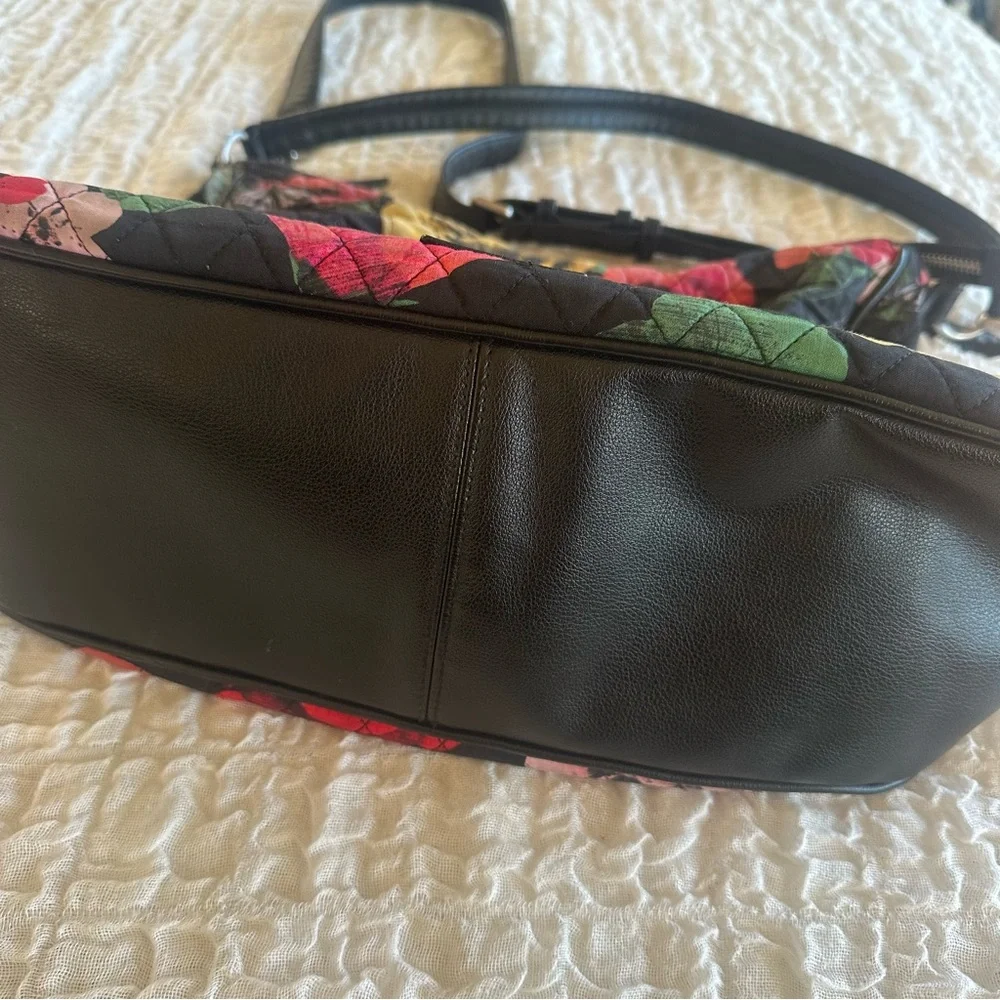 Vera Bradley Vivian Hobo Bag Havana Rose Retired Floral Large Purse