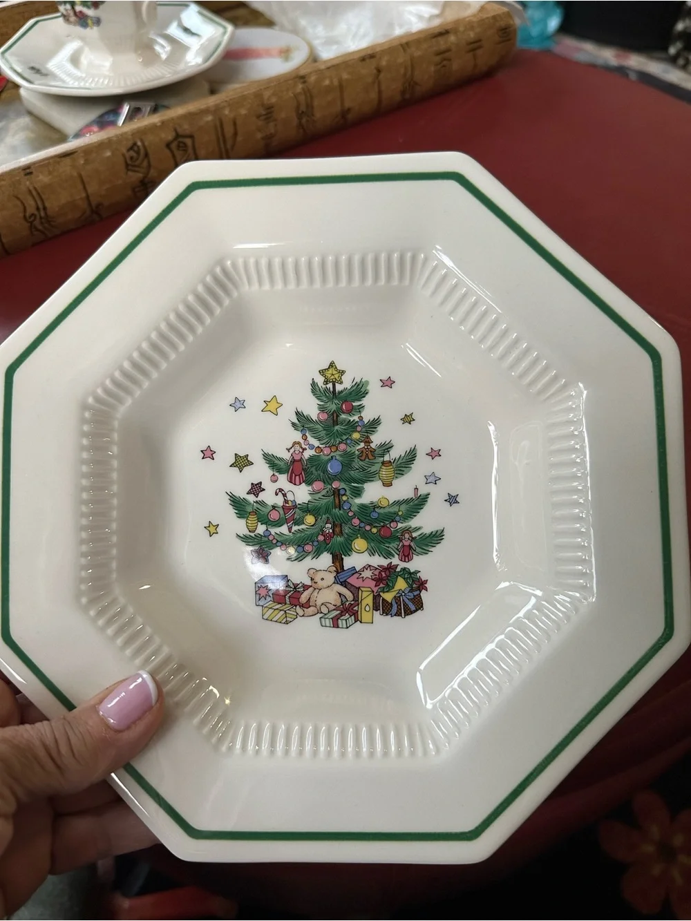 Set of 6 Nikko Christmastime Rimmed Soup Bowls/8”/Japan/Christmas Dishes