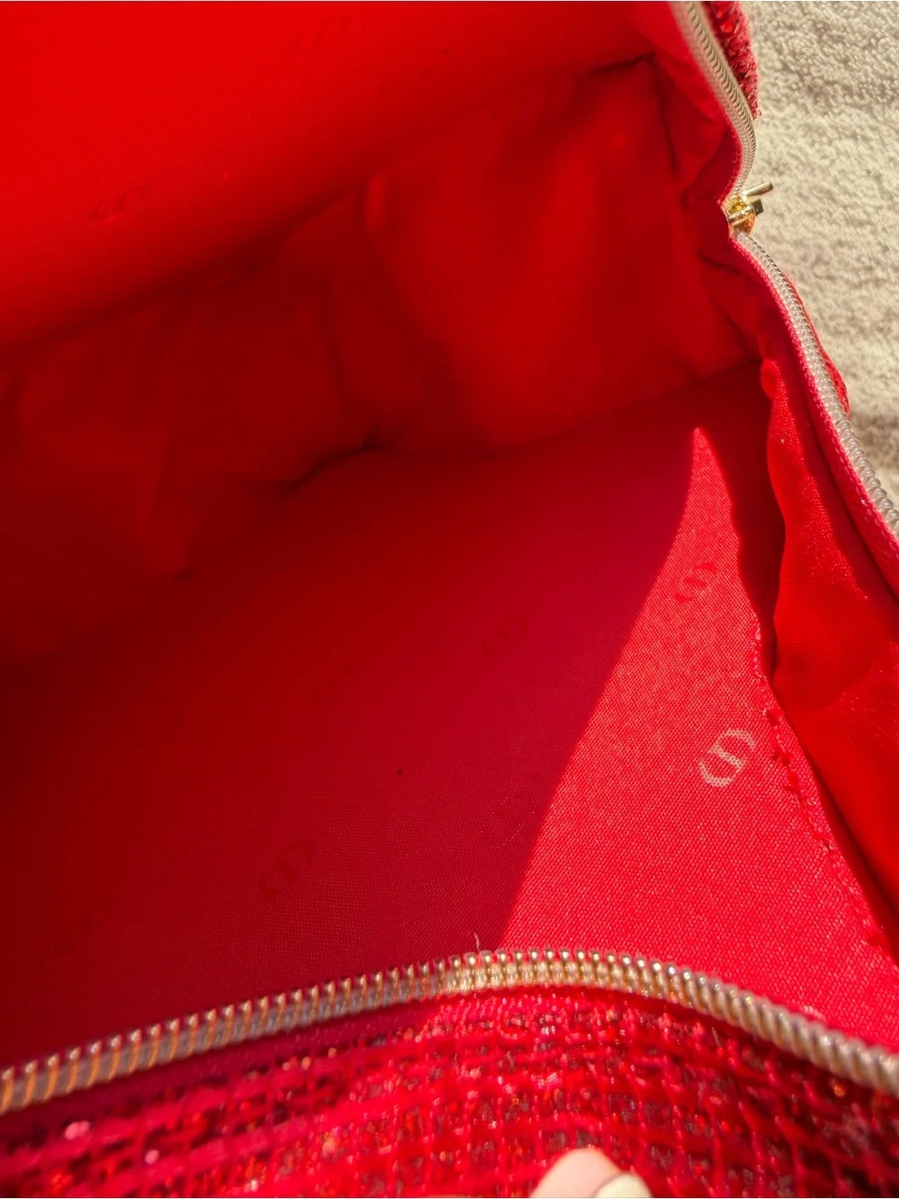 Dior Red Star-Shaped Jewelry Case with Gold Logo