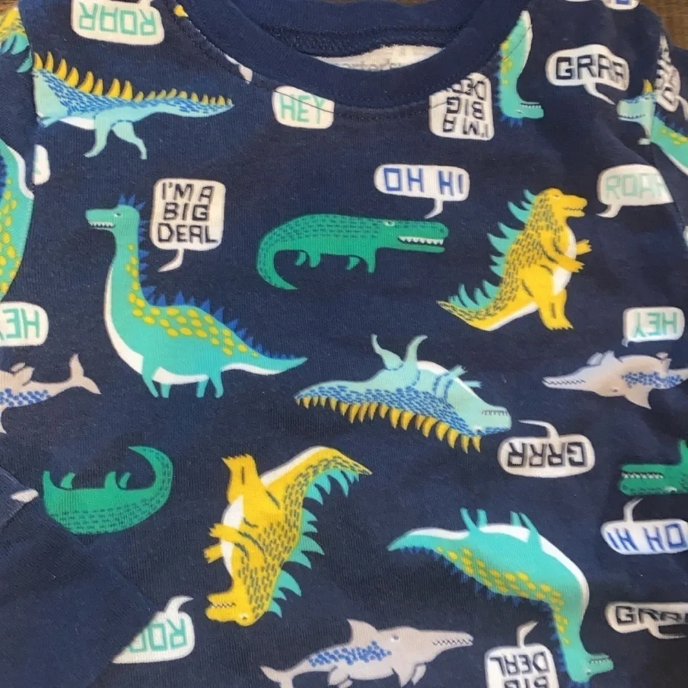 CARTERS blue dinosaur top size 2T