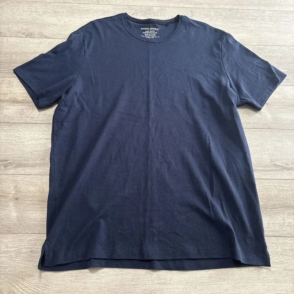 Banana Republic Luxe Touch Performance Tee XXL Blue 100% Cotton T Shirt