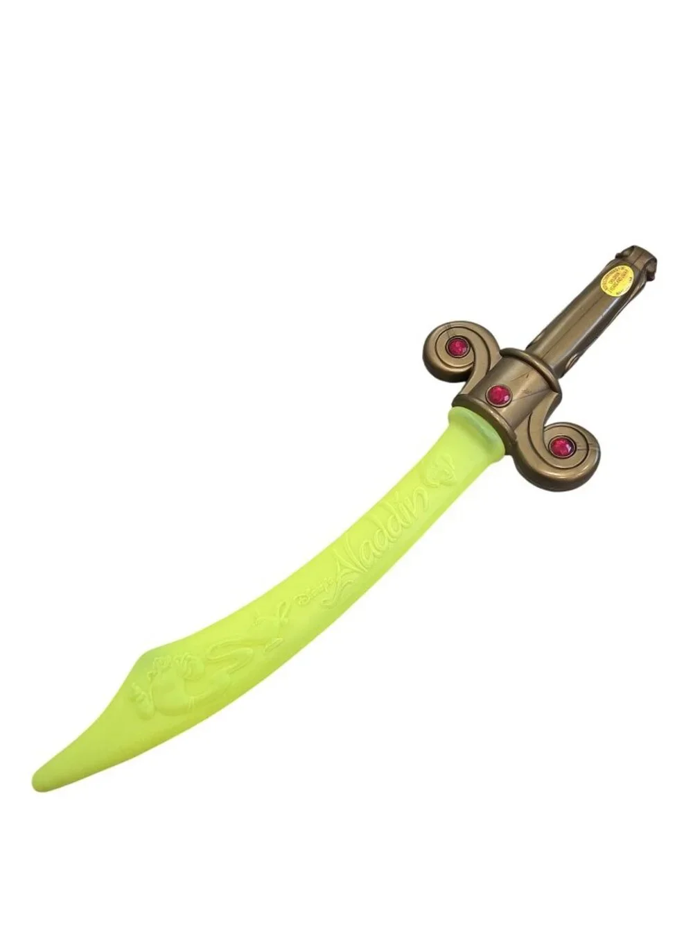 Disney 90s Aladdin Toy Sword With Gold Handle & Light-Up Yellow Blade Costume