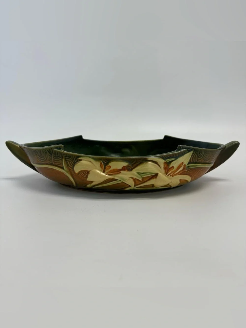 Roseville Pottery Console Bowl Zephyr Lily