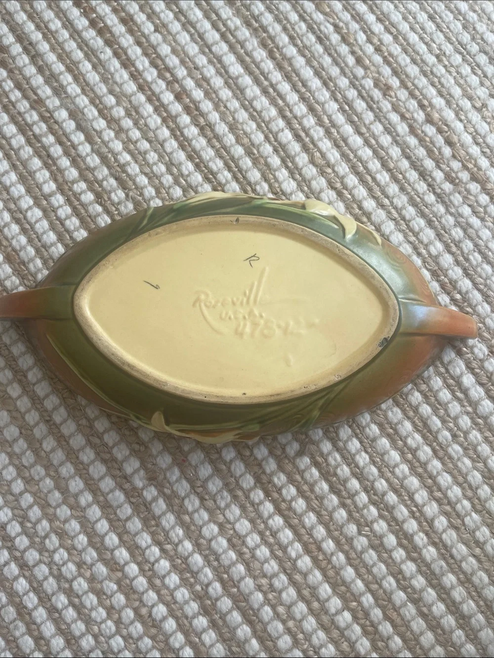 Roseville Pottery Console Bowl Zephyr Lily